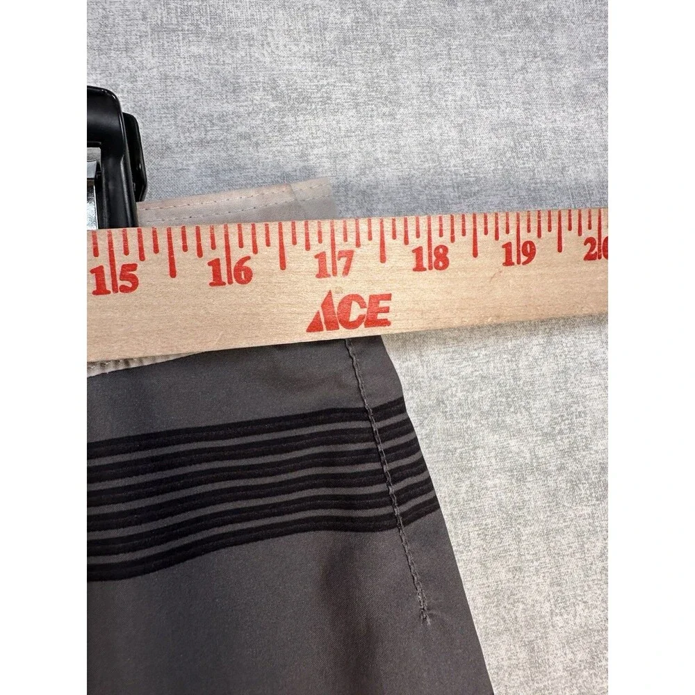 Hurley Phantom Mens Board Shorts Grey Black Striped Size 34